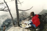 Jan Cook Mack Painting Snow And Nada Lakes From Top Of Wedge Mt.