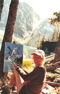 Jan Cook Mack Painting On Site At Colchuck