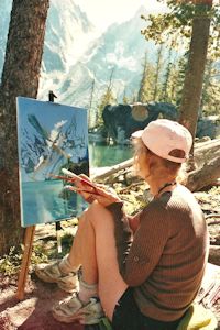 Jan Cook Mack Painting At Lake Colchuck